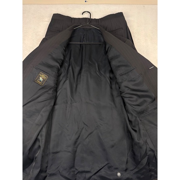 Hart Schaffner & Marx Men's 2 Piece Suit Black Pinstripe Pants Matching Jacket - Picture 9 of 14
